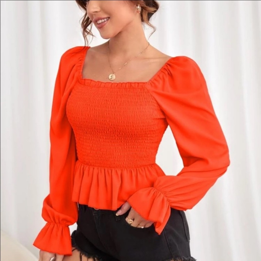 Stellar  flounce top-Orange - Picture 3 of 6